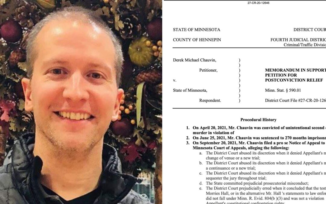 Derek Chauvin Files New Petition Claiming Constitutional Violations in George Floyd Trial